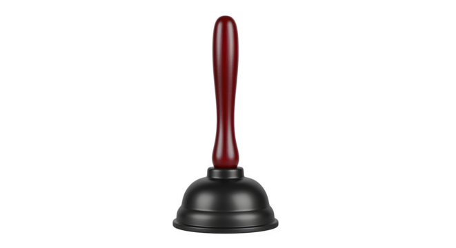 A classic red handled plunger