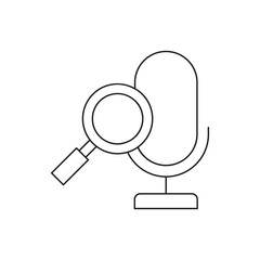 Voice Search Function Magnifying Glass on Microphone Icon