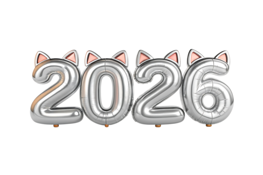 Creative Art Inscription 2026 Silver Metal Number Design Ideas