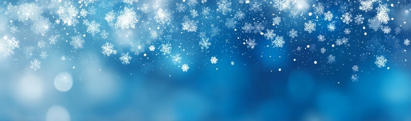 Fototapeta premium Delicate Snowflakes Falling Gently Against a Winter Night Sky