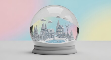 Enchanting Winter Wonderland Snow Globe Scene