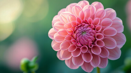 Stunning dahlia blossom with delicate petals in soft light, perfect for springtime designs and elegant botanical projects, adding beauty and grace