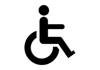 Handicapped person in wheelchair PNG isolated on transparent background, accessibility symbol for disabled access and inclusion