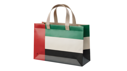 Stylish tote bag proudly displaying the UAE flag, perfect for shopping or travel
