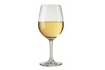 White wine in a clear glass, a refreshing alcoholic drink for celebrations and fine dining, transparent background