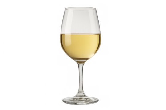 White wine in a clear glass, a refreshing alcoholic drink for celebrations and fine dining, transparent background