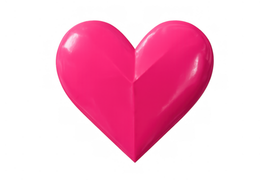 Pink 3d heart symbol representing concepts of affection, relationship, and connection, a perfect graphic element
