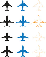 airplanes vector icon on white background, airplane vector 
