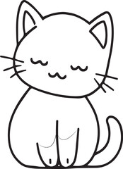 Sleeping Cat Curled Up Cartoon Vector

