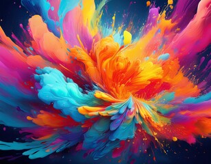 abstract colorful paint explosion with vibrant hues
