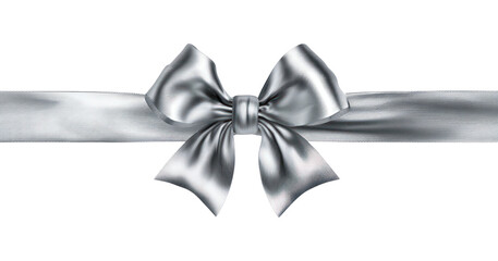 Naklejka premium PNG Elegant silver ribbon bow decoration.
