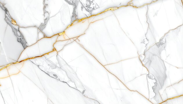 White marble with gold and grey veins. Sophisticated, elegant natural stone - Powered by Adobe