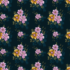 Classic Popular Flower Seamless pattern background - For easy making seamless pattern use it for filling any contours