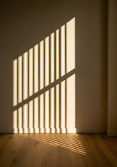 Sunlight casting shadows on wall
