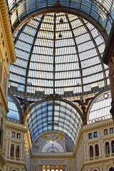 Obraz premium Interior details of the Galleria Umberto I, built in the 19th century in Naples, Campania, Italy