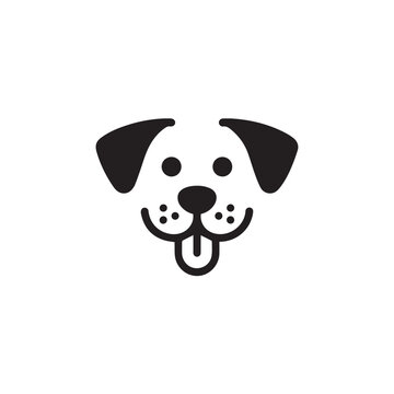 dog face icon black and white vector illustration for logo use