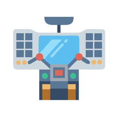 Flat vector illustration of space control panel interface