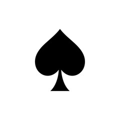 Black spade card suit symbol on a transparent background