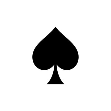 Black spade card suit symbol on a transparent background