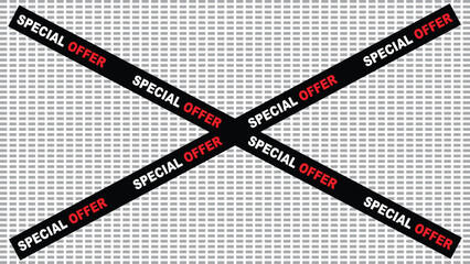 Special offer tape crossing over a textured background