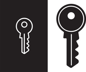 key symbol inverse duotone black white flat vector graphic