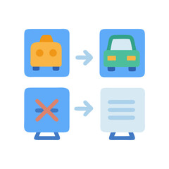 Fototapeta premium Data transformation process illustration, from car to file icon