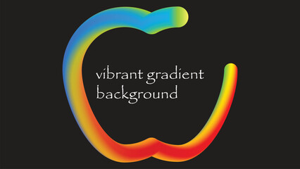 Abstract vibrant gradient flowing shape on