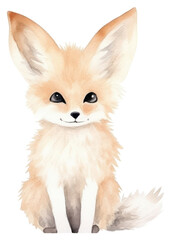 Naklejka premium PNG Fennec fox cartoon mammal animal.