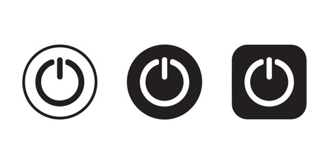 power icon power button variations standalone circle and rounded square enclosures