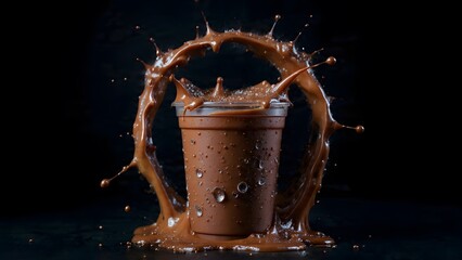 Chocolate vortex in action. The intense flavor of iced cocoa and orange, captured in a moment of pure drama.