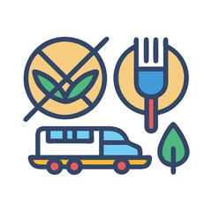 Vector graphic illustration about environmental protection and vegan lifestyle