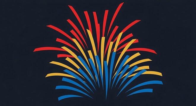 Abstract Fireworks Display: A vibrant abstract illustration of fireworks exploding against a dark backdrop, perfect for celebrating moments of joy and accomplishment.