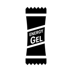 Black Energy Gel Packet Illustration with Torn Edge Icon
