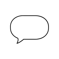 Illustration of a simple speech bubble with outline on transparent background silhouette