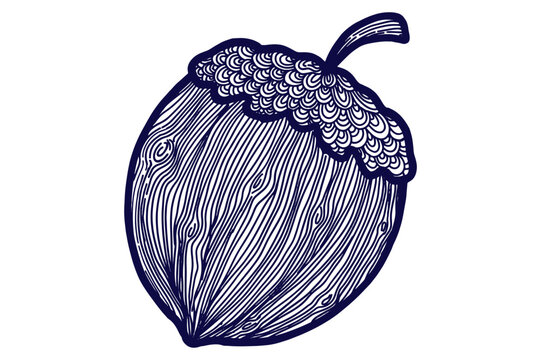 Coloring ARtwork of a Oak Acorns for the No Nut November Event