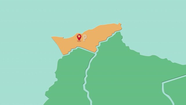 Mapa de Bolivia con divisi&oacute;n pol&iacute;tica resaltando el Departamento  Pando