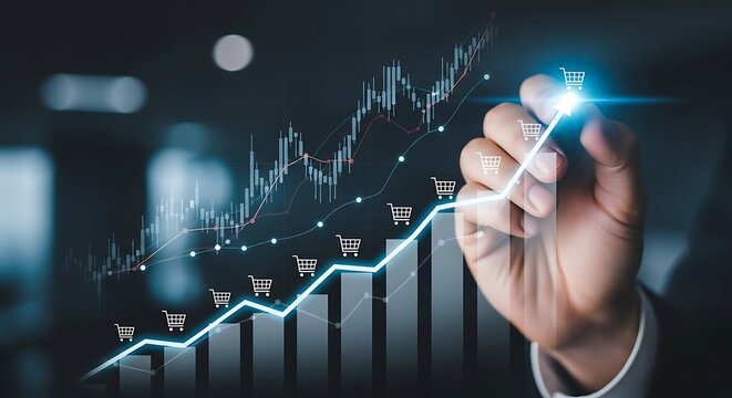 hand drawing a graph on a black background