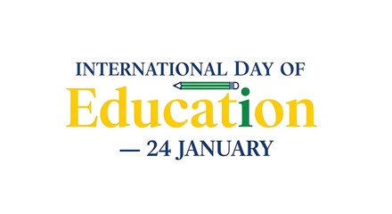 International day of education illustration of international day of education text with pencil on january 24