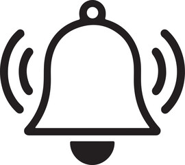 Ringing Bell Icon Black Notification Alert Symbol Vector