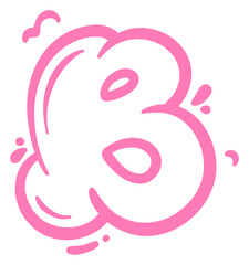 cute b alphabbet letter cloud with sparkle sticker