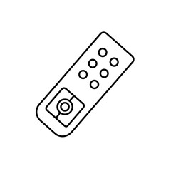 Outline drawing of a remote control with buttons on transparent background silhouette