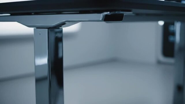 Close-up of a modern desk surface in neutral environment.