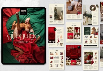 Christmas Gift Guide Template for Festive Brochure, Magazine & Product Catalog Layouts