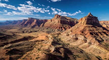 Stunning view of rocky mountains under a vivid blue sky.