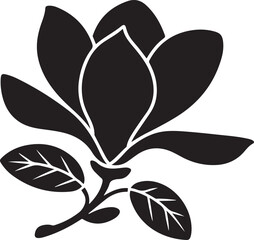 Black illustration of magnolia , flower silhouette vector designs. Vector Black silhouettes. with white background © Mofazzelh