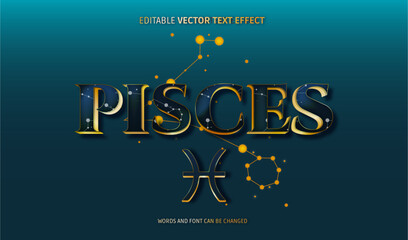 pisces editable text effect