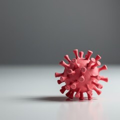 A delicate paper sculpture of a microscopic viral particle rests on a clean white surface, representing conceptual vulnerability and biological danger, epidemic, clean, handmade