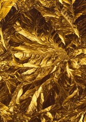 Detailed macro shot of frozen crystal texture shimmering with luxurious golden light, capturing the dramatic contrast of cold and warmth, fracture, concept, clarity