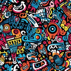 Abstract Graffiti Seamless Pattern, Urban Street Art Pattern, Graffiti Pattern, Graffiti Digital Paper, Modern Spray Paint, Street Style Graffiti, Graffiti Background