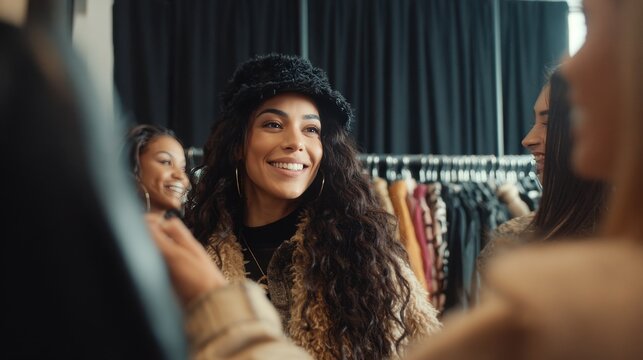 Smiling woman browsing in boutique